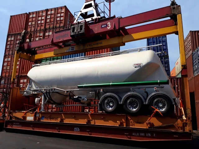 Industrial project — Overlength Tanker Trailer on 40 flat rack